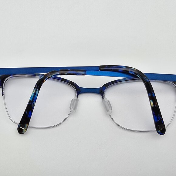 Modo 4515 Blue Tortoise Titanium Semi-Rimless Eyeglasses Frame Japan 51-18-140 - Picture 10 of 13